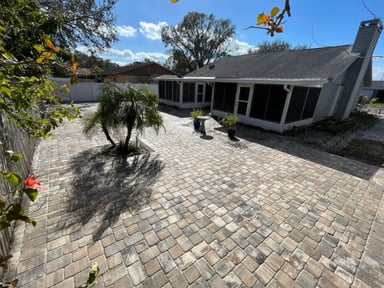 Paver driveway project with landscaping in Polk County, FL