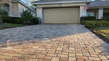 Paver driveway installation, Central Florida