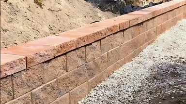 Brick retaining wall installation in Winter Haven, FL