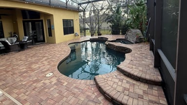 Pool deck paver installation project in Winter Haven, FL
